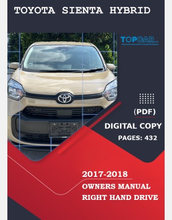 toyota sienta hybrid 2017-2018 owners manual in english